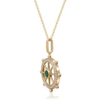 Amelie 14K Yellow Gold Round-Cut Natural Zambian Emerald Pendant